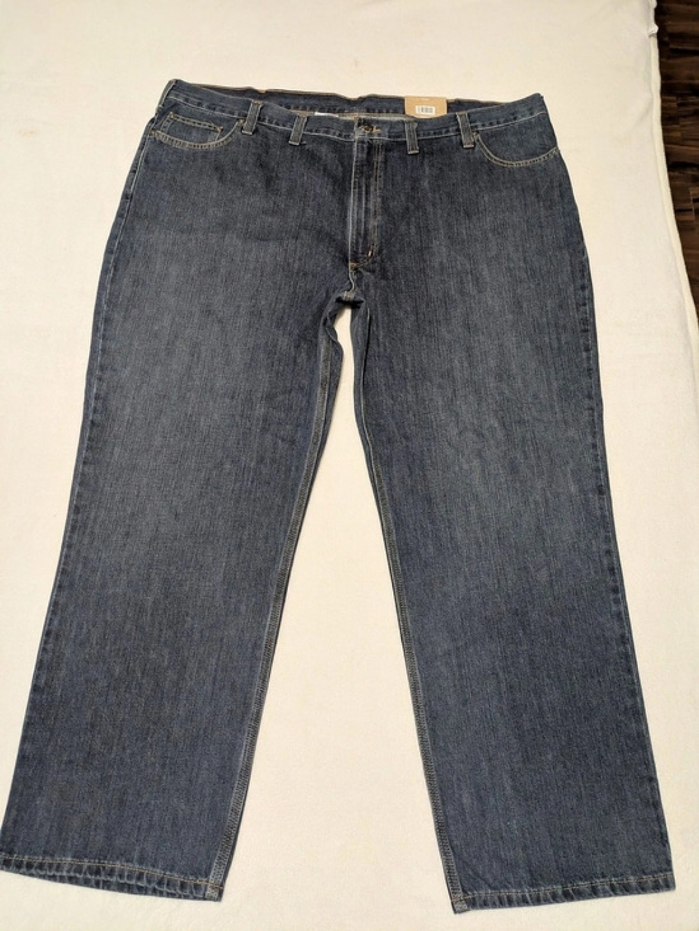 NWT Carhartt Holter Mens Jeans 50x32 Relaxed Fit Straight Leg Dark Wash Workwear